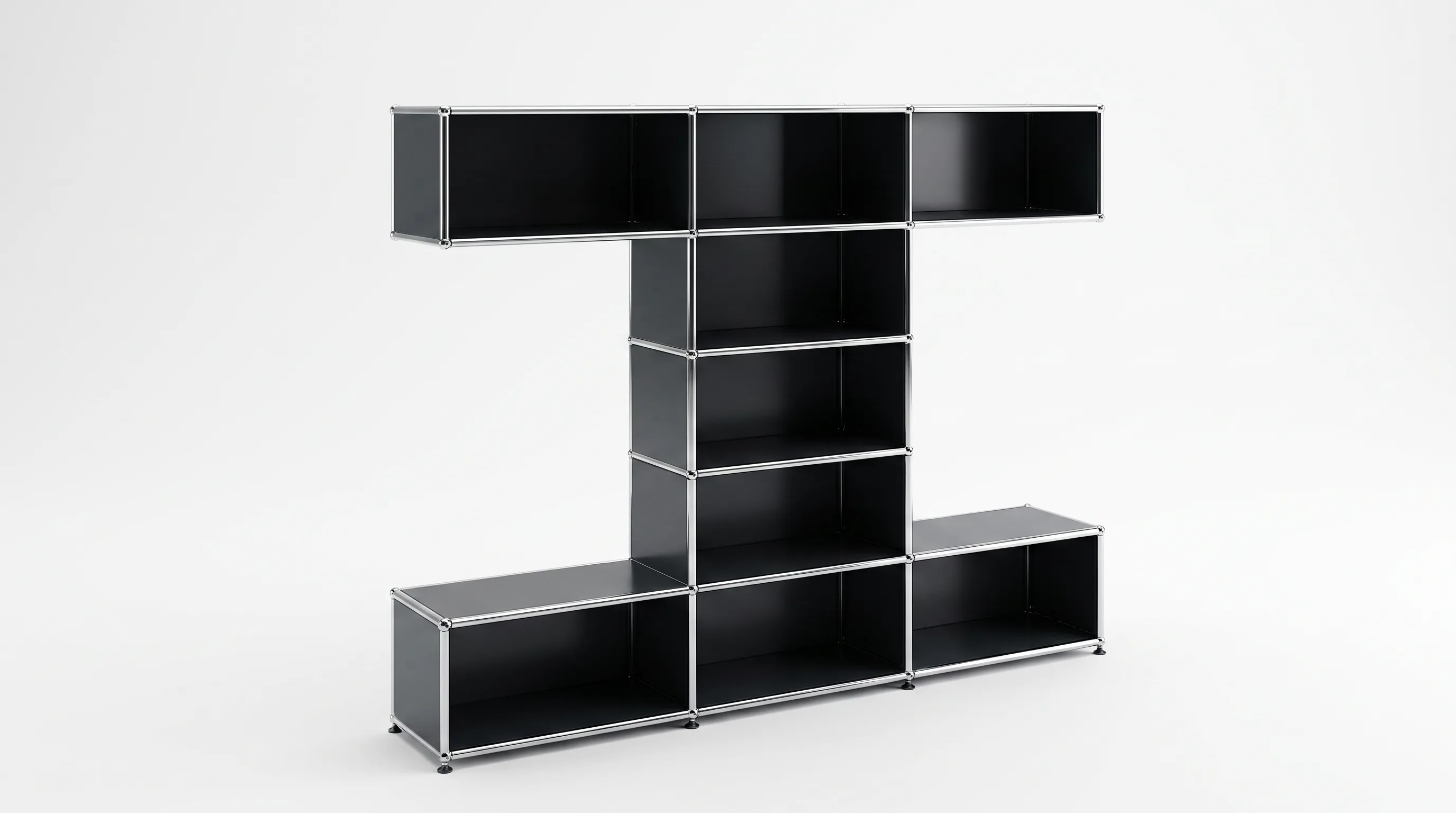 Individuell konfiguriertes USM Haller Möbel in Anthrazitgrau (RAL 7016), ca. 93 kg – fotorealistische Vorschau
