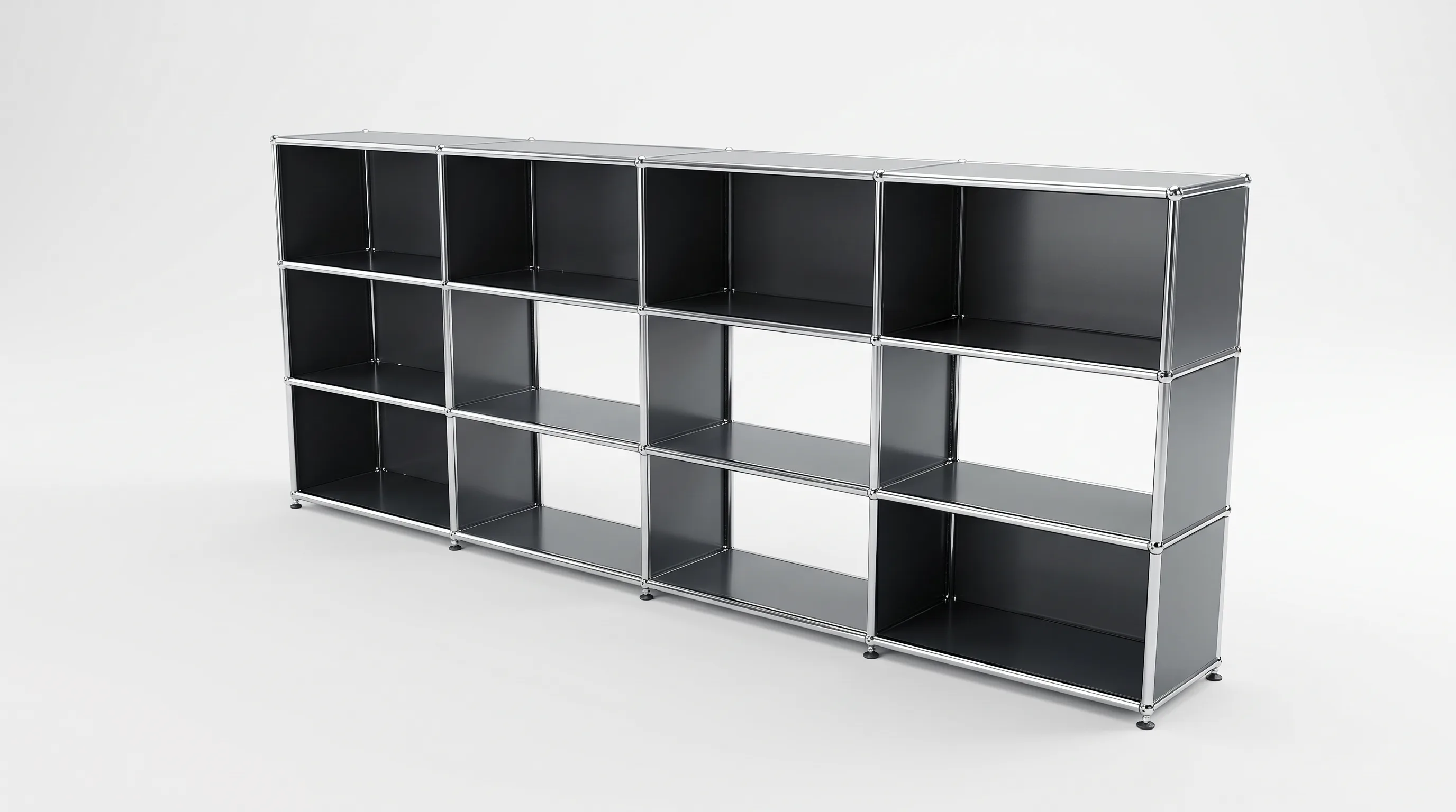 Individuell konfiguriertes USM Haller Möbel in Anthrazitgrau (RAL 7016), ca. 108 kg – fotorealistische Vorschau