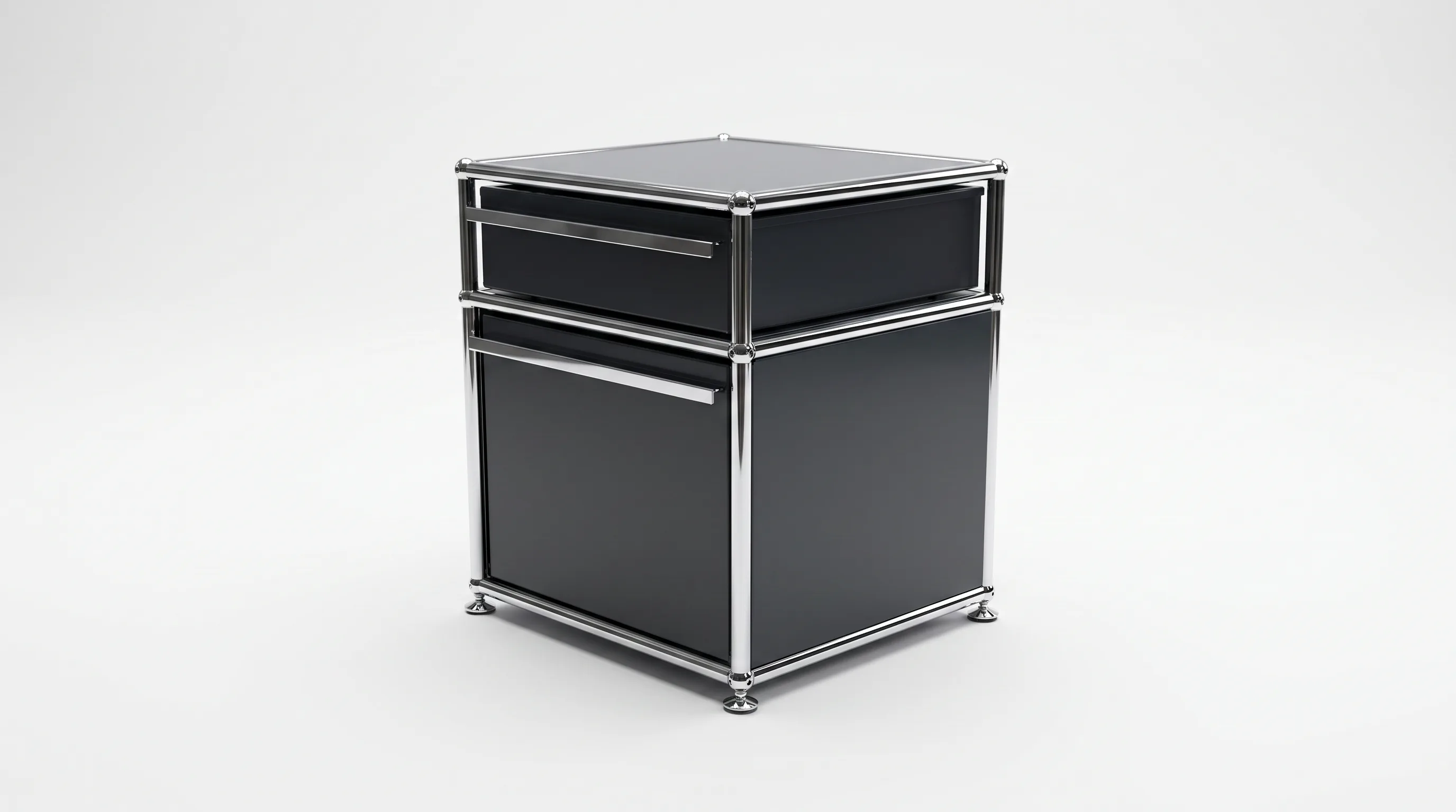 Individuell konfiguriertes USM Haller Möbel in Anthrazitgrau (RAL 7016), ca. 19 kg – fotorealistische Vorschau