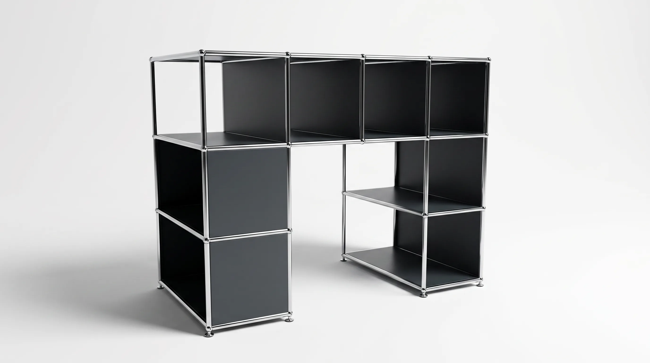 Individuell konfiguriertes USM Haller Möbel in Anthrazitgrau (RAL 7016), ca. 63 kg – fotorealistische Vorschau