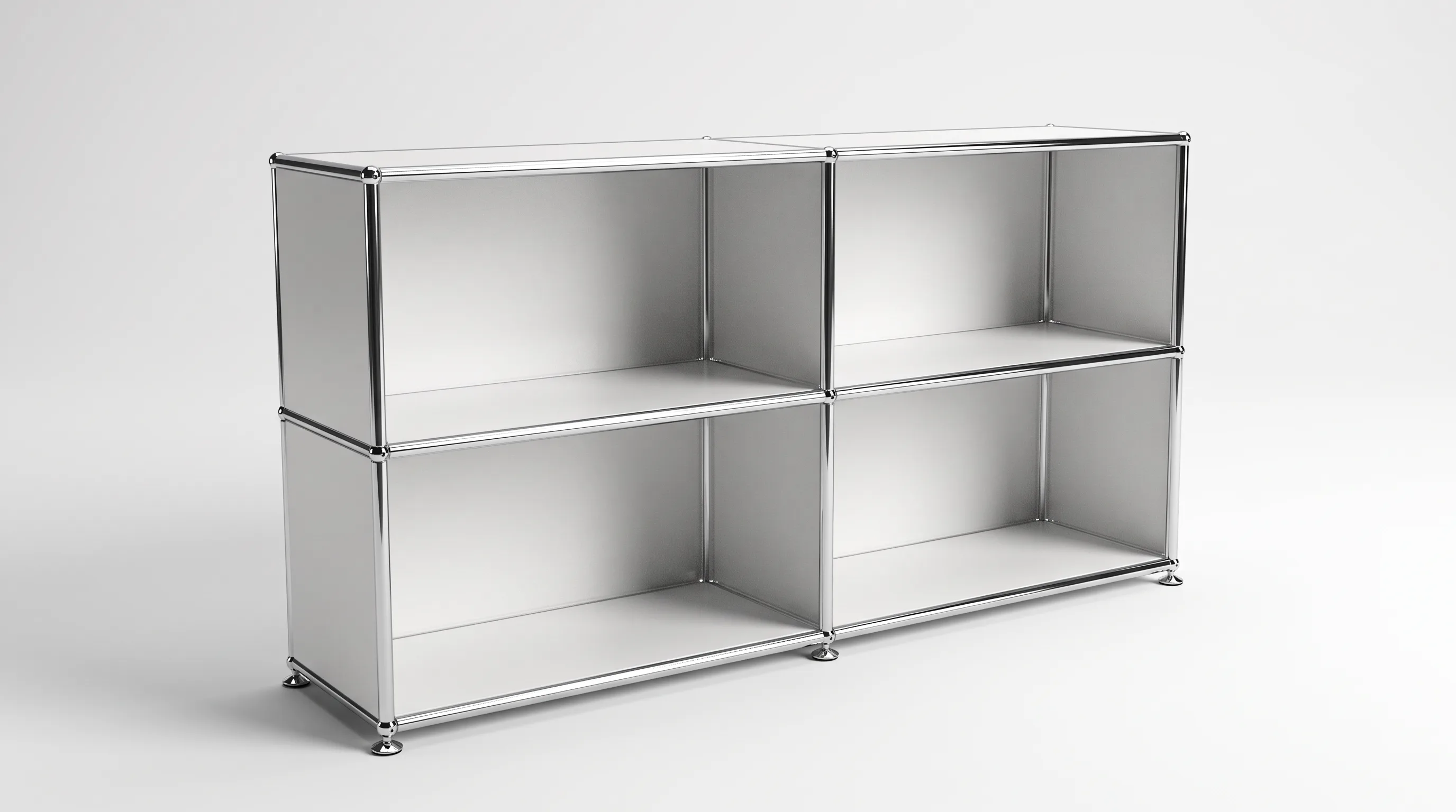 Individuell konfiguriertes USM Haller Möbel in Reinweiß (RAL 9010), ca. 41 kg – fotorealistische Vorschau